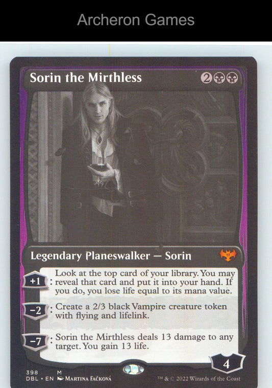 Sorin the Mirthless DBL 398 Mythic MTG Card NM/EX+ Foil