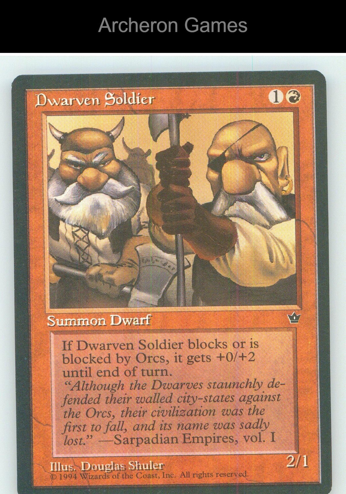 Dwarven Soldier (Shuler) FEM C MTG Card NM/EX+