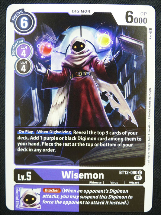 Wisemon BT12-080 - Digimon Card #PB