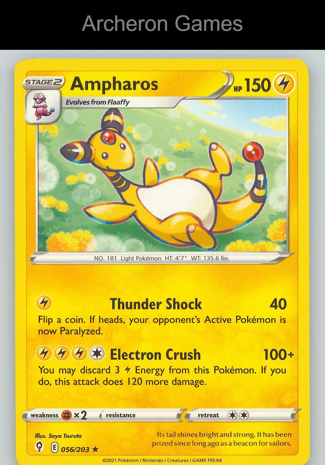 Pokemon Card Ampharos EVS 056/203 R Evolving Skies