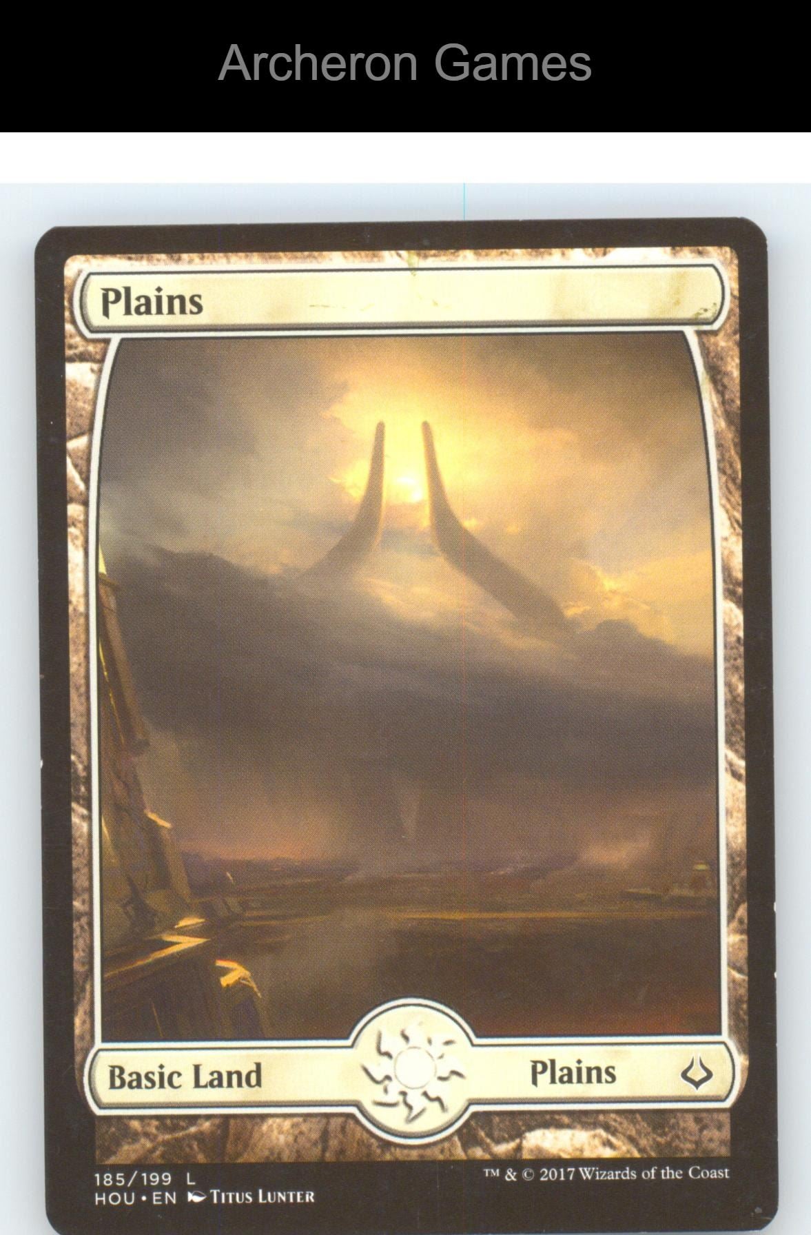 Plains (185) - Full Art HOU 185 Land MTG Card Hour of Devastation