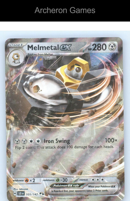 Pokemon Card Melmetal ex SCR 105/142 Double Rare Stellar Crown Holo