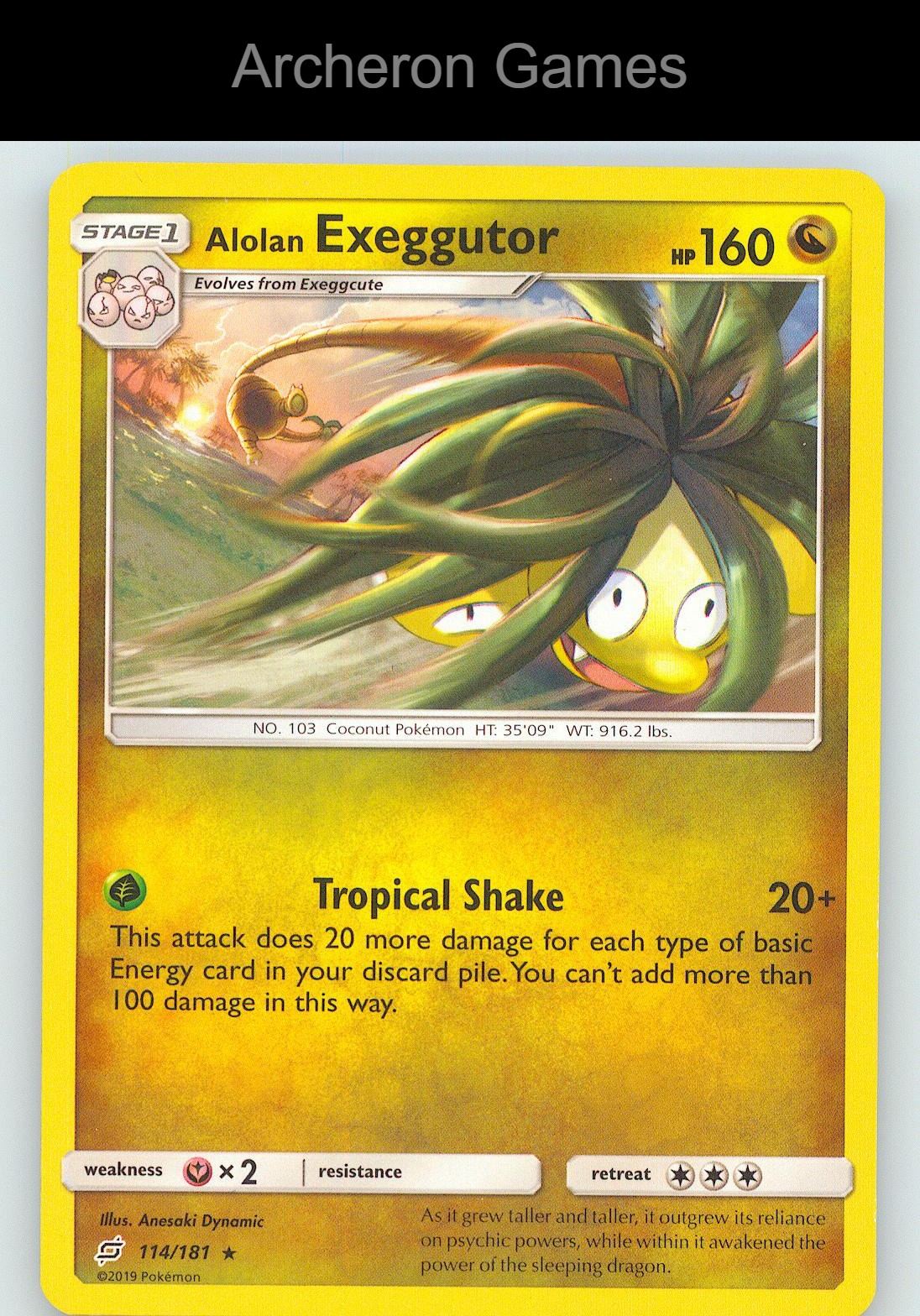 Pokemon Card Alolan Exeggutor TEU 114/181 R Team Up