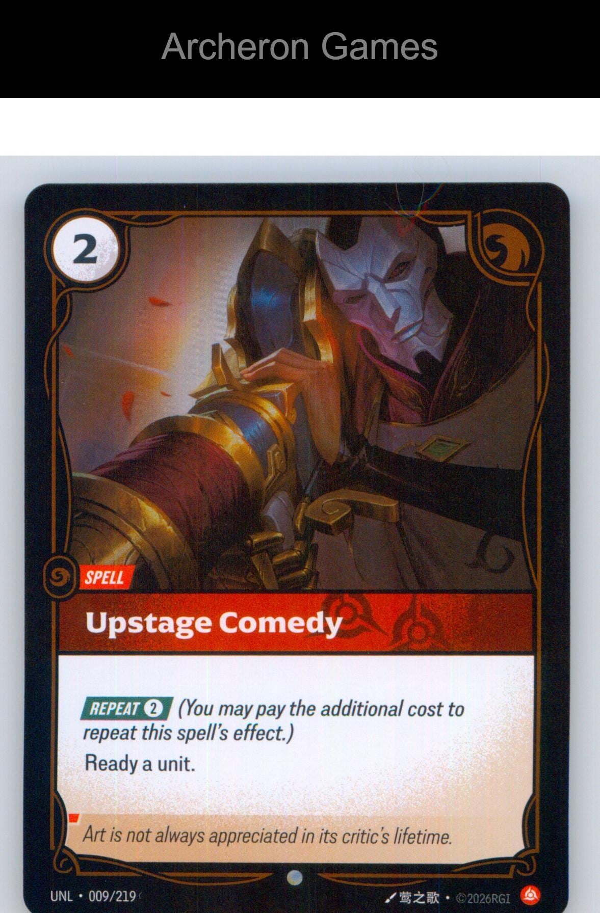 Upstage Comedy UNL 009/219 C Unleashed Riftbound Card