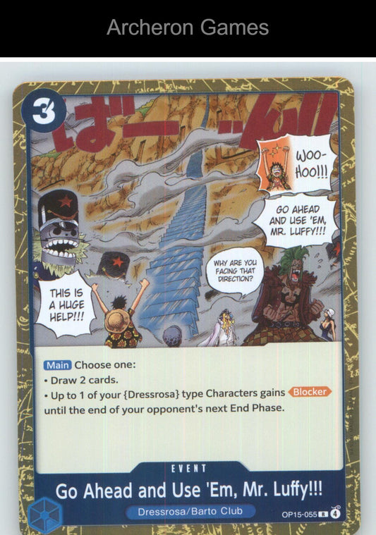 Go Ahead and Use 'Em, Mr. Luffy!!! OP15-055 One Piece Card NM/EX+ Foil