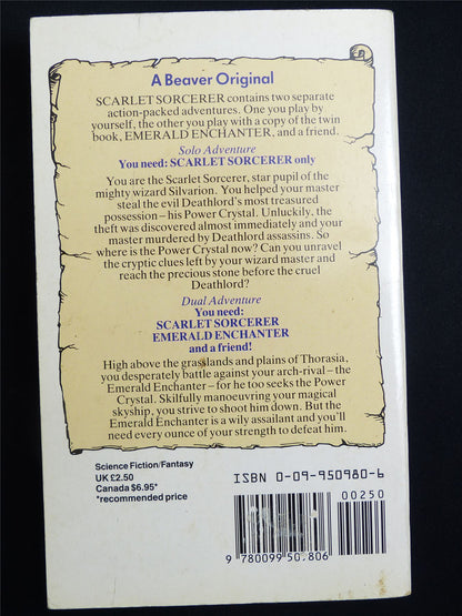 Combat Heroes: Scarlet Sorcerer by Joe Dever 1st ed - Vintage Adventure Novel Softback #M2