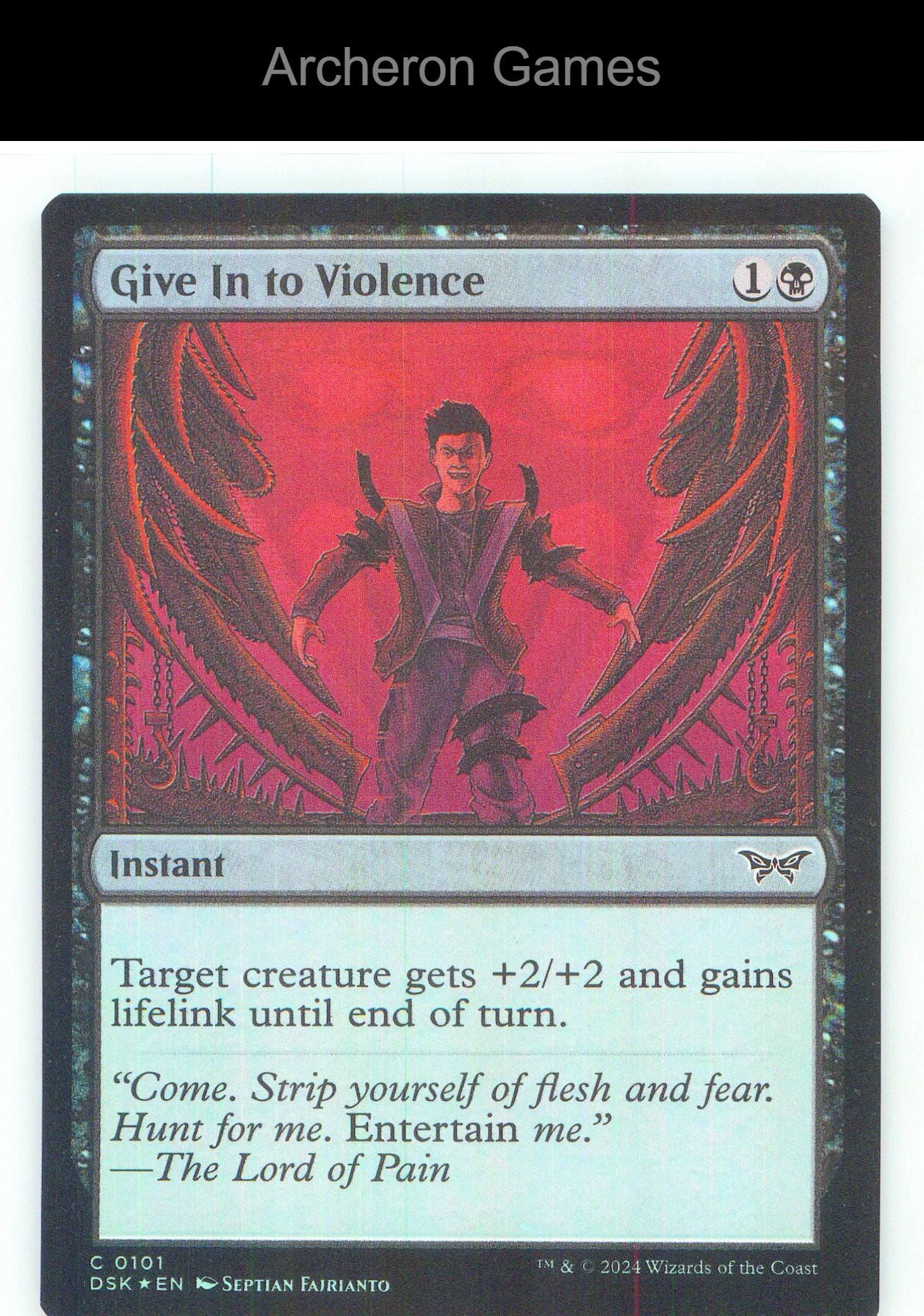 Give In to Violence DSK 101 C MTG Card NM/EX+ Foil
