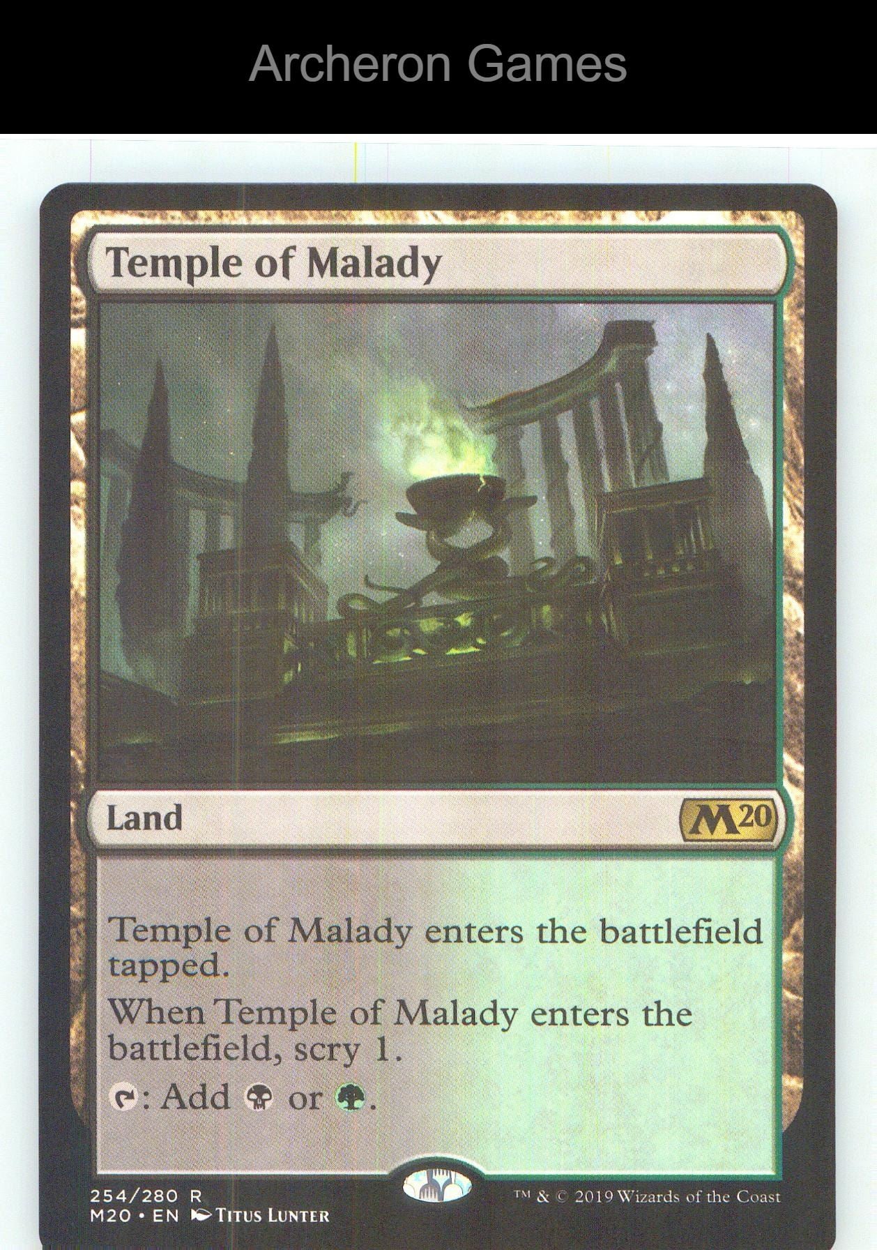 Temple of Malady M20 254 R MTG Card NM/EX+