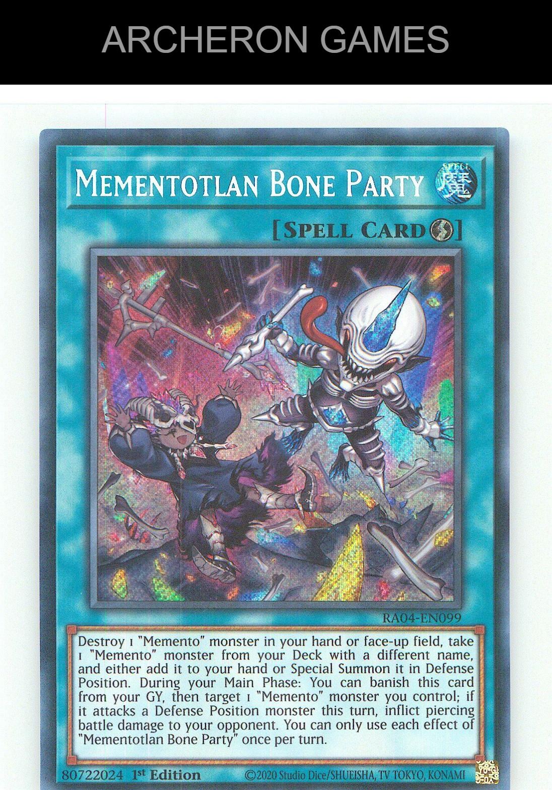 Mementotlan Bone Party (Secret Rare) SEC YUGIOH Card 1st Edition