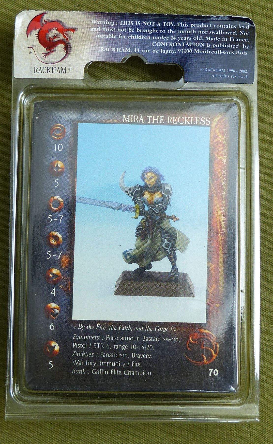 Confrontation: Mira the Reckless Blister - Rackham Metal Minis OOP #25X