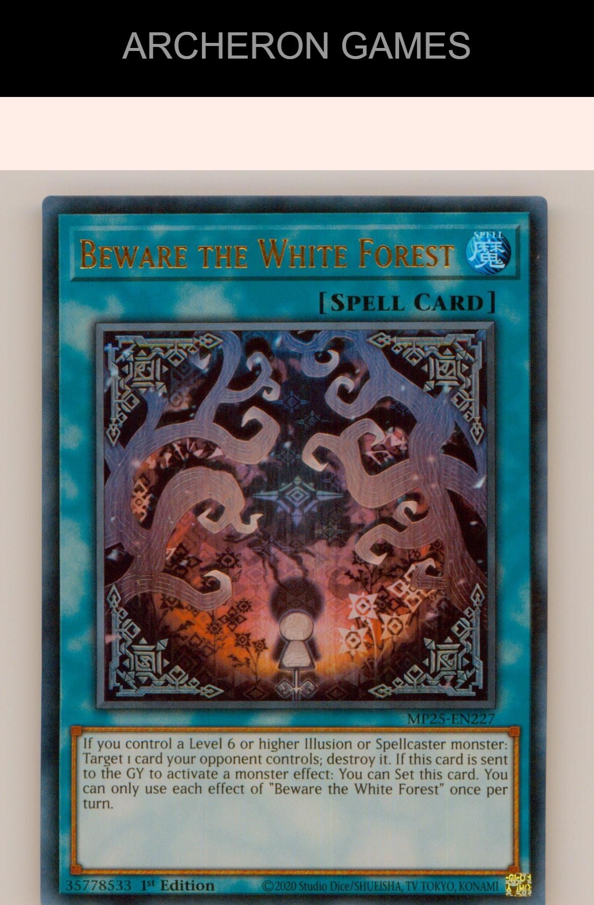 Beware the White Forest Ultra Rare YUGIOH Card 1st Edition