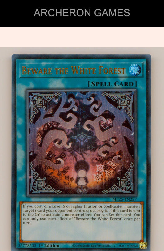 Beware the White Forest Ultra Rare YUGIOH Card 1st Edition