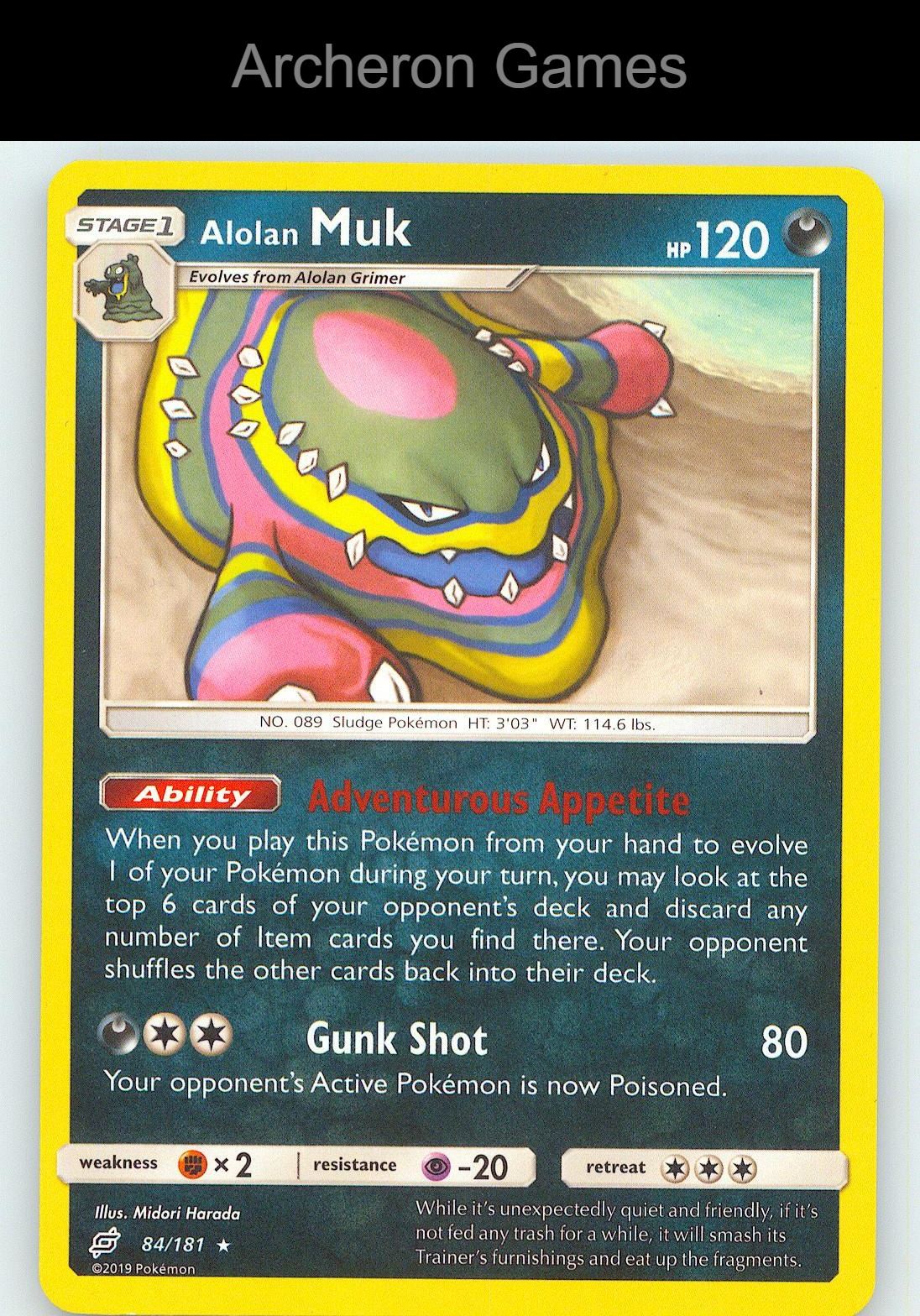 Pokemon Card Alolan Muk TEU 84/181 R Team Up