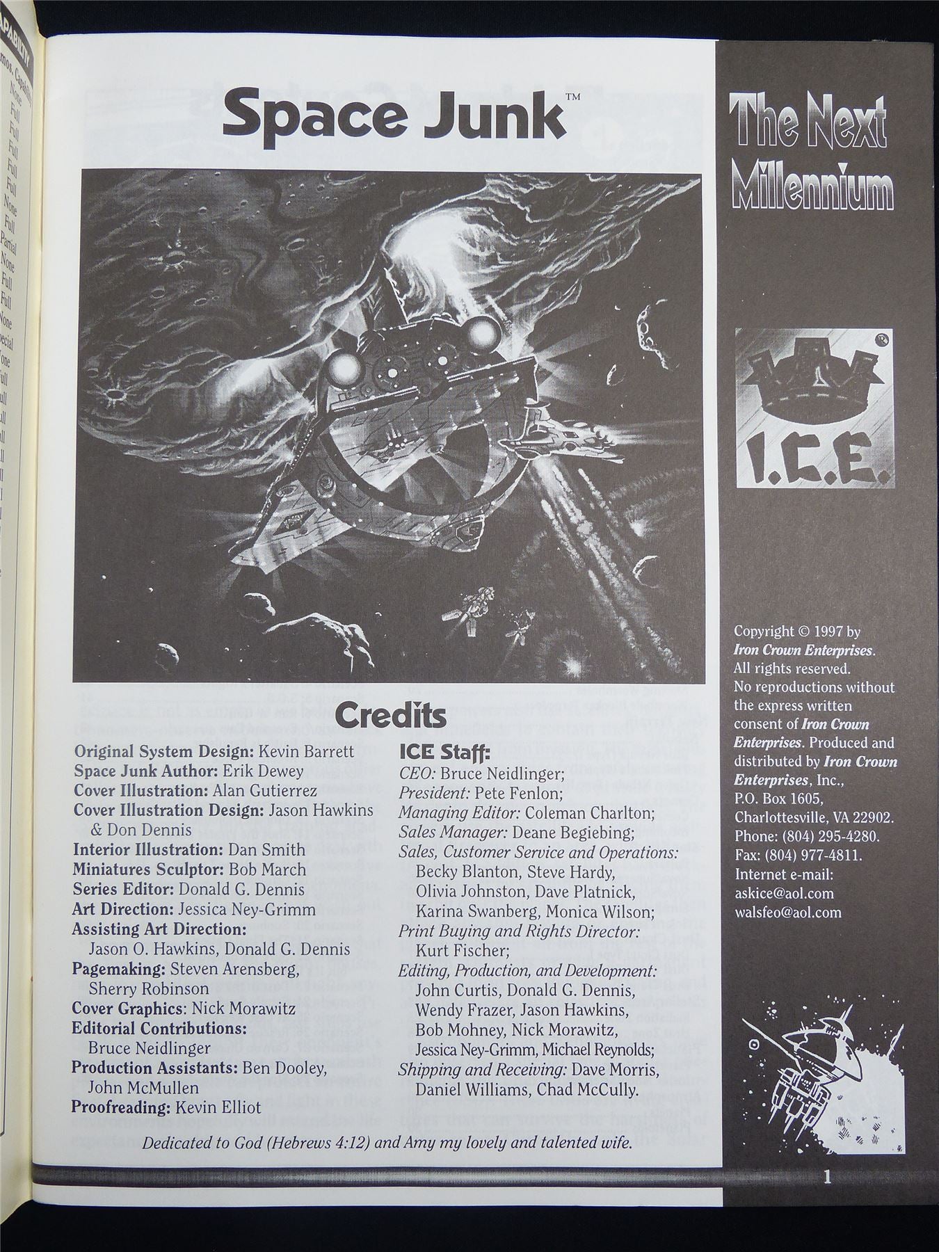 Silent Death: Space Junk Miniatures Sourcebook - I.C.E. Booklet #2R2