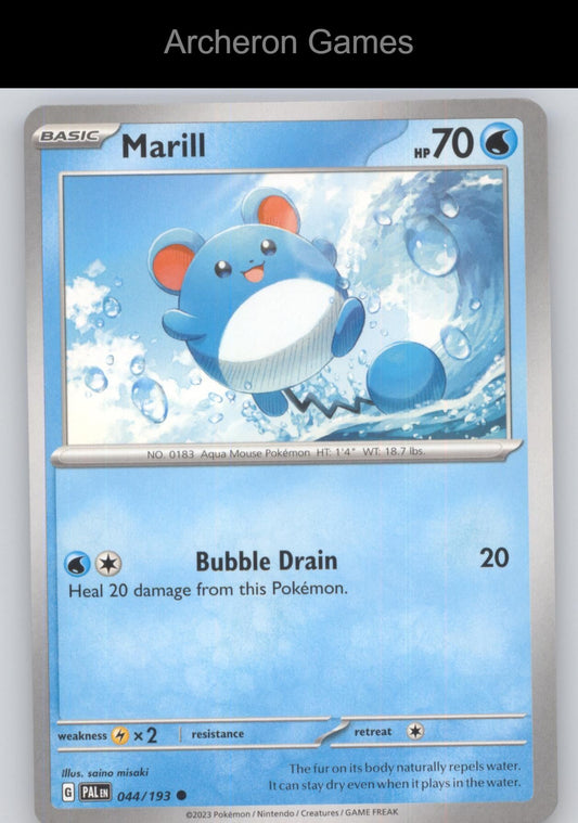 Pokemon Card Marill PAL 044/193 C Paldea Evolved