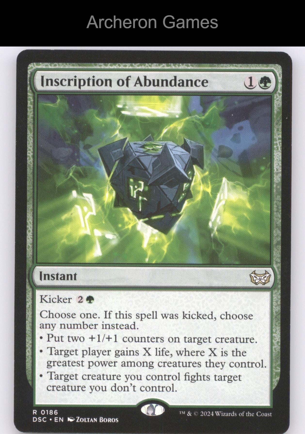 Inscription of Abundance 186 R MTG Card Commander: Duskmourn: House of Horror