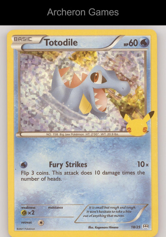 Pokemon Card Totodile MCD21 018/025 P McDonald's 25th Anniversary Promos Holo