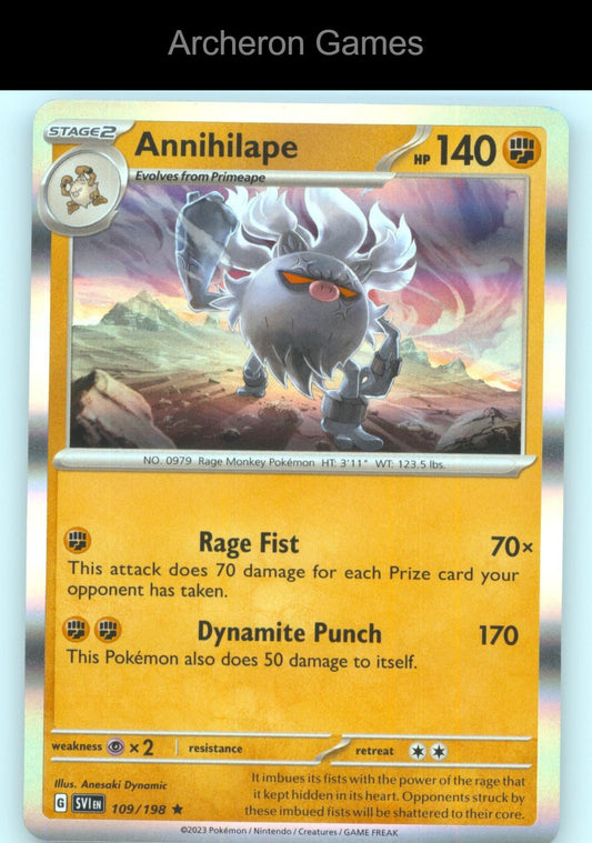 Pokemon Card Annihilape SVI 109/198 R Scarlet & Violet Holo