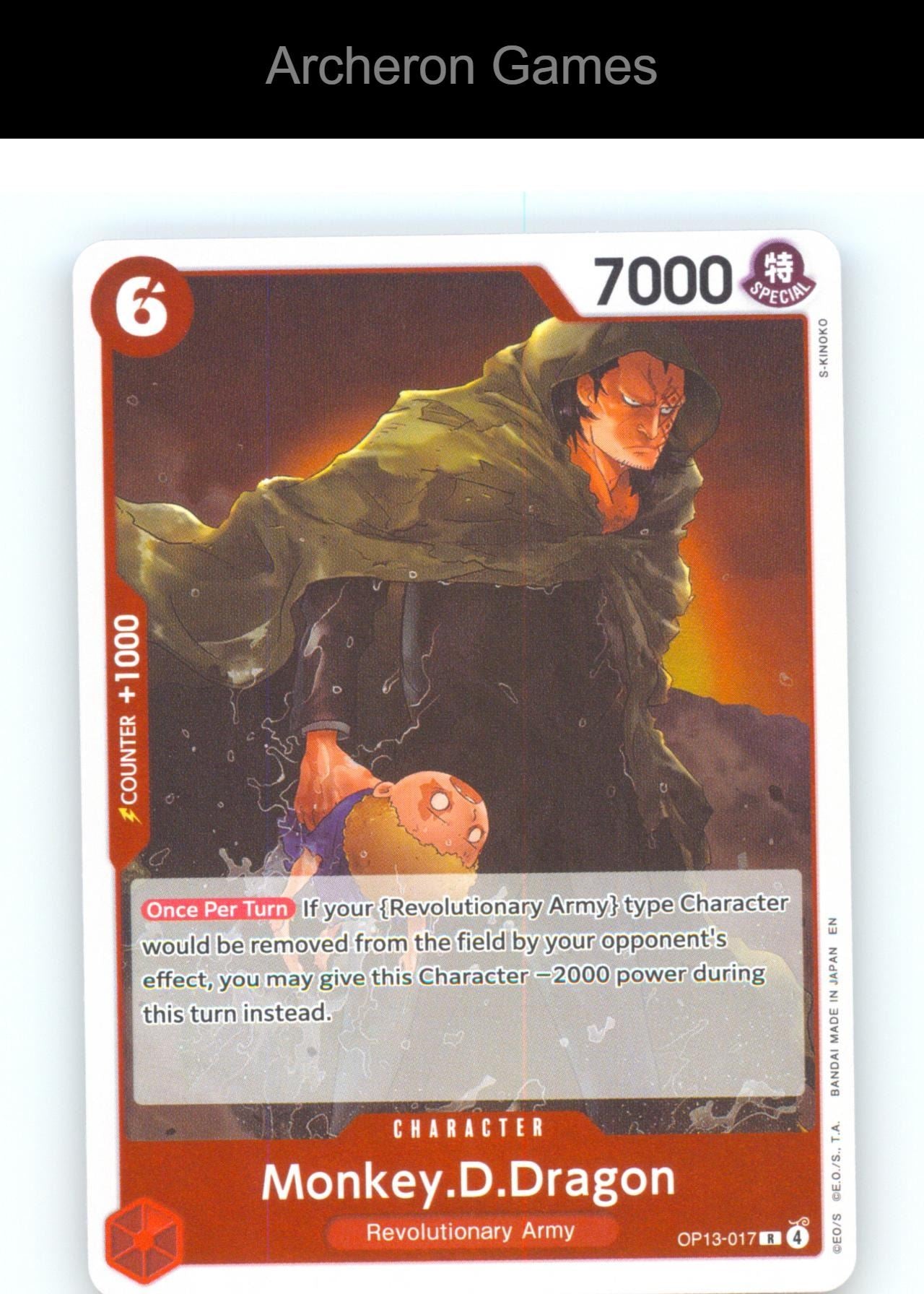 Monkey.D.Dragon OP13-017 R One Piece Card NM/EX+ Foil