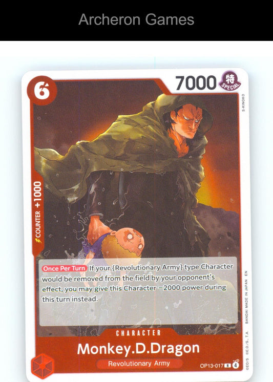 Monkey.D.Dragon OP13-017 R One Piece Card NM/EX+ Foil