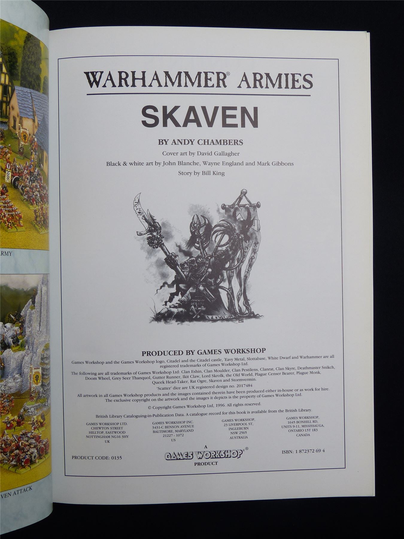 Warhammer Armies: Skaven 4th Edition Softback 1993 - Warhammer Old World #1H9