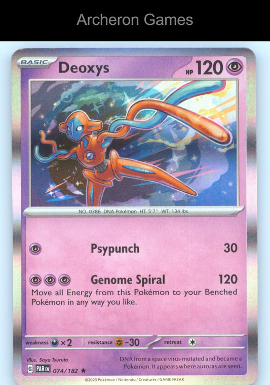 Pokemon Card Deoxys PAR 074/182 R Paradox Rift Holo