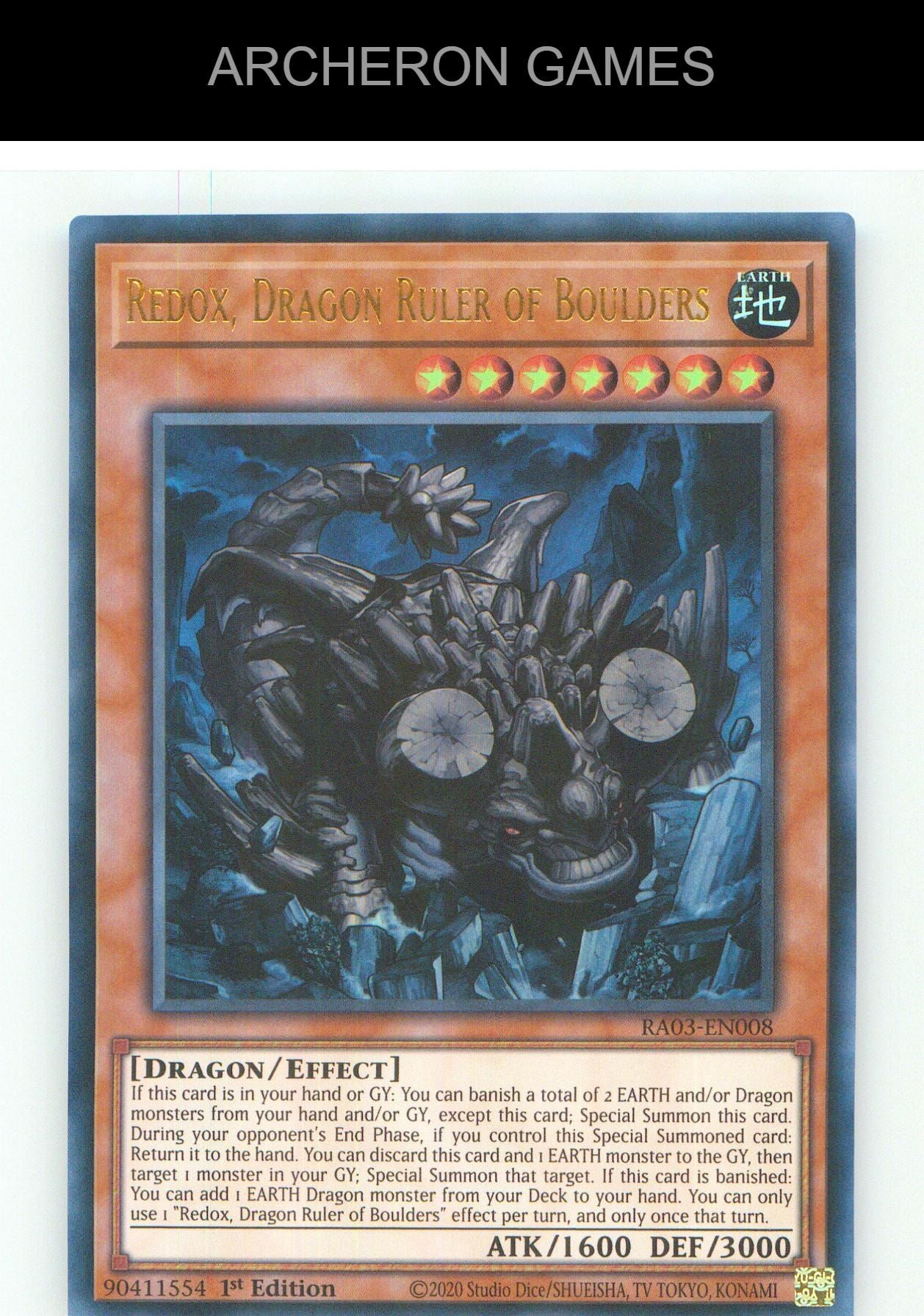 Redox, Dragon Ruler of Boulders (UR) UR YUGIOH Card 1st Edition