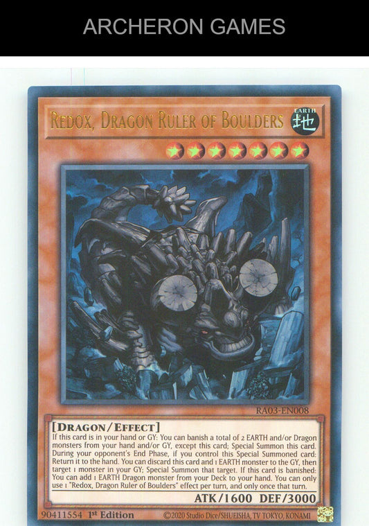 Redox, Dragon Ruler of Boulders (UR) UR YUGIOH Card 1st Edition