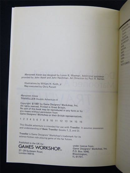 Traveller: Double Adventure 4 Marooned Alone - Roleplaying Booklet #2TW