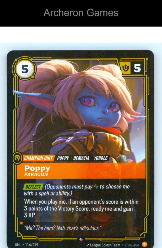 Poppy - Paragon UNL 116/219 R Unleashed Riftbound Card