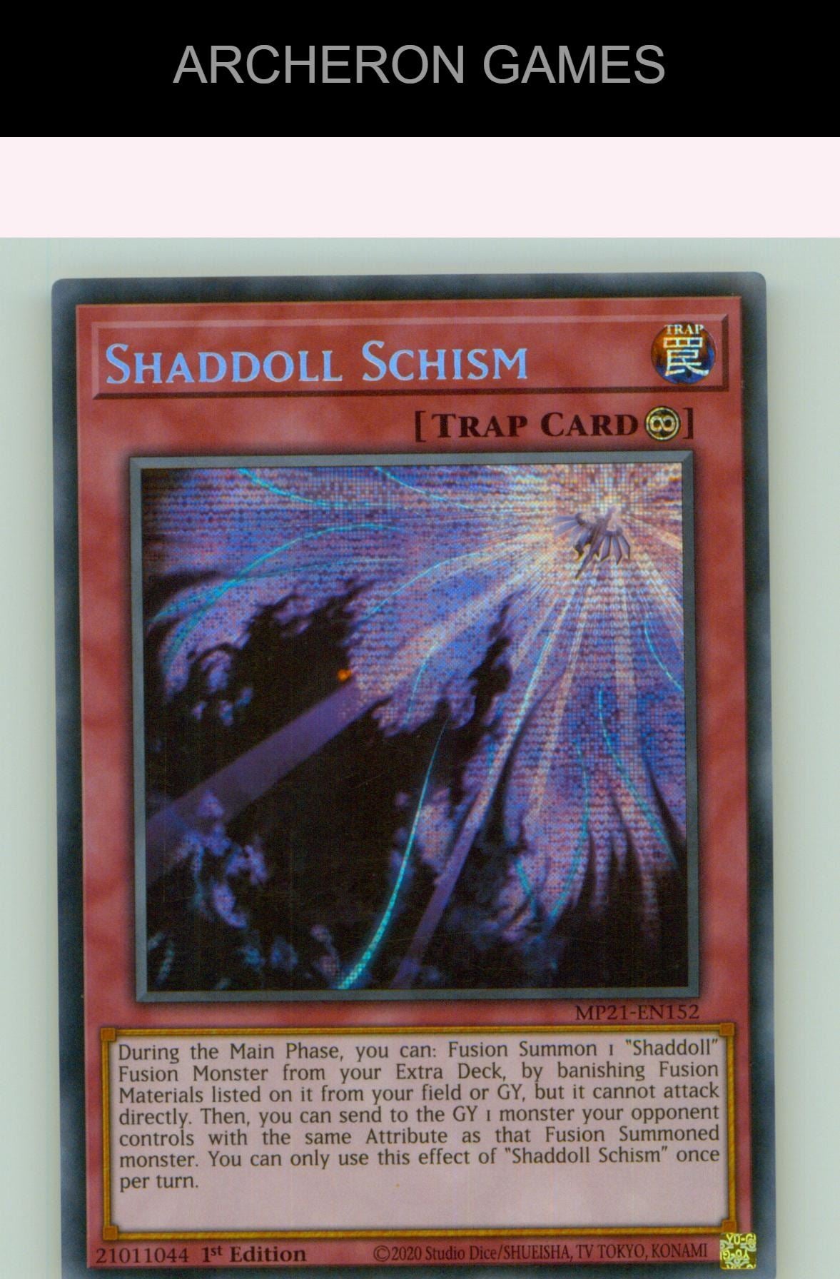Shaddoll Schism Prismatic Secret Rare YUGIOH Card 1st Edition