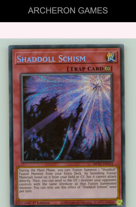 Shaddoll Schism Prismatic Secret Rare YUGIOH Card 1st Edition