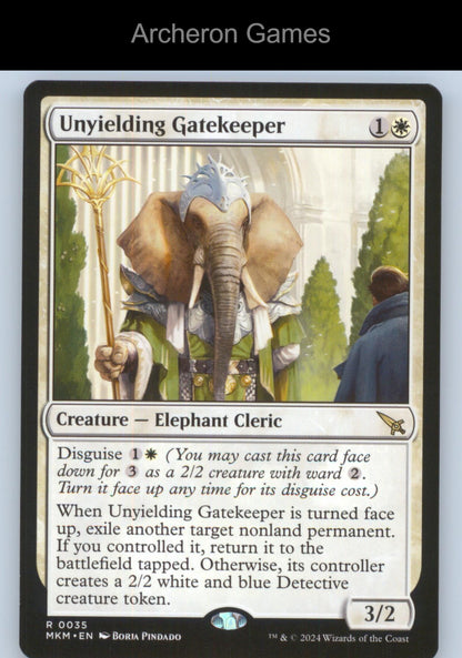 Unyielding Gatekeeper 35 R MTG Card Promo Pack: Murders at Karlov Manor