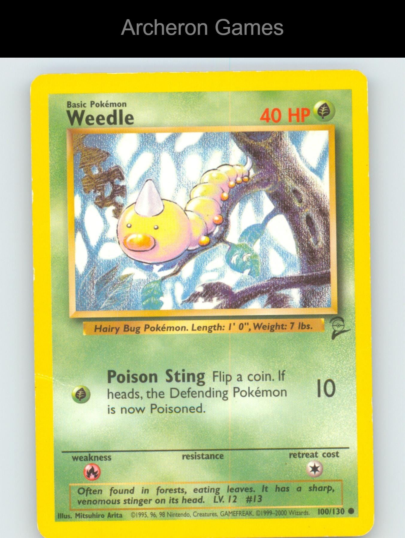 Pokemon Card Weedle B2 100/130 C Base Set 2