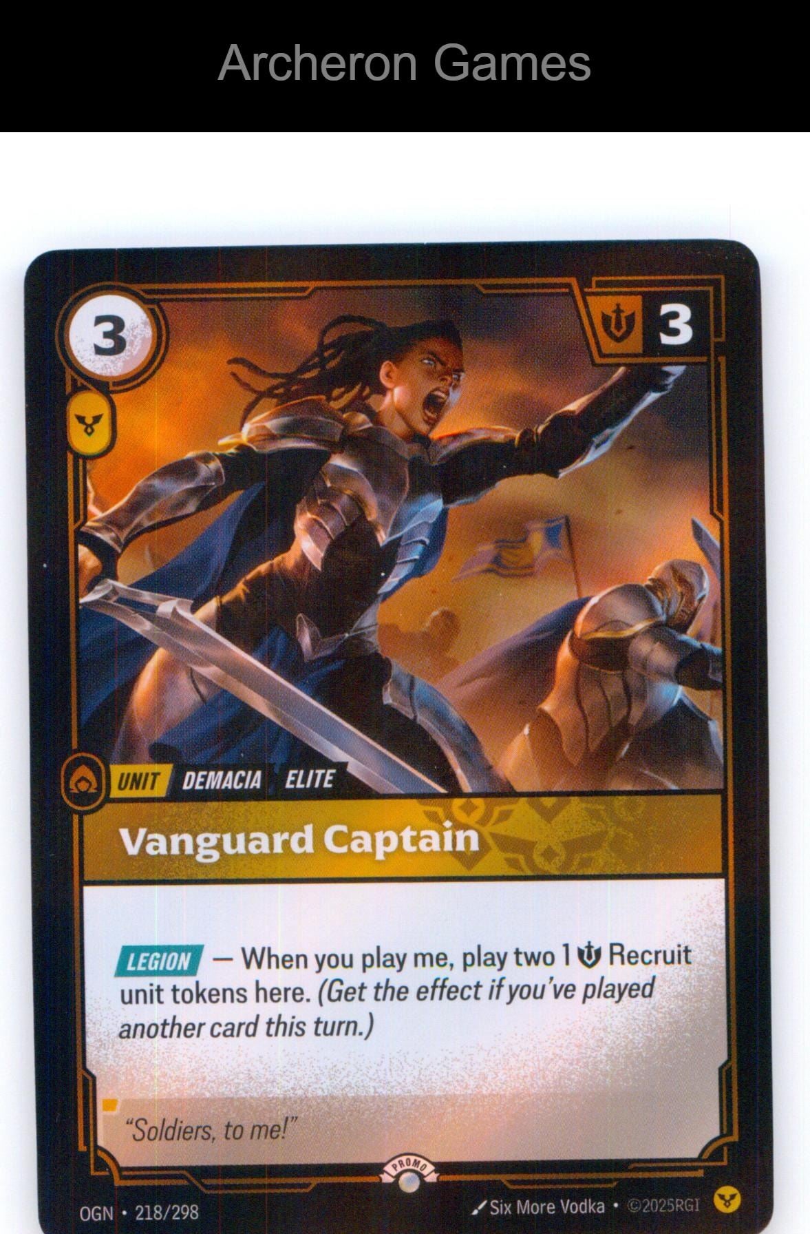 Vanguard Captain OGN 218/298 C Origins Riftbound Card