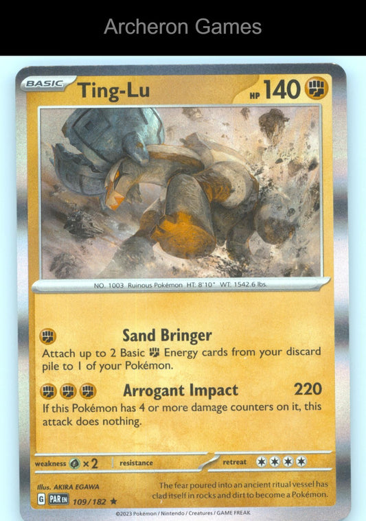Pokemon Card Ting-Lu PAR 109/182 R Paradox Rift Holo