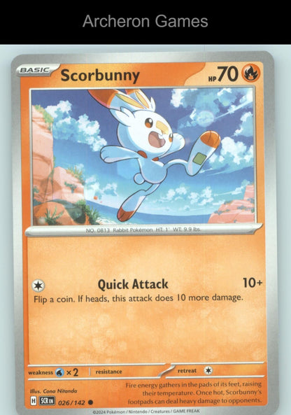 Pokemon Card Scorbunny SCR 26/142 C Stellar Crown