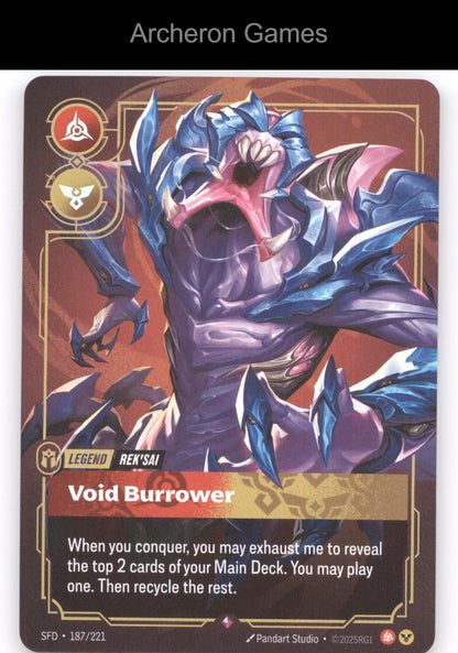 Rek'sai - Void Burrower SFD 187/221 R  Card Spiritforged