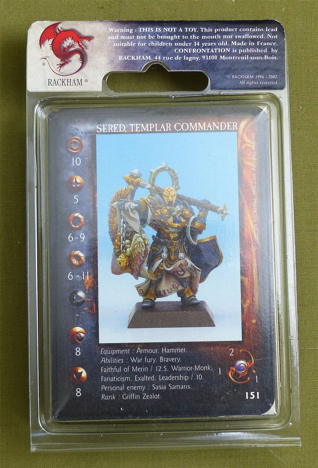 Confrontation: Sered Templar Commander Blister - Rackham Metal Minis OOP #25I