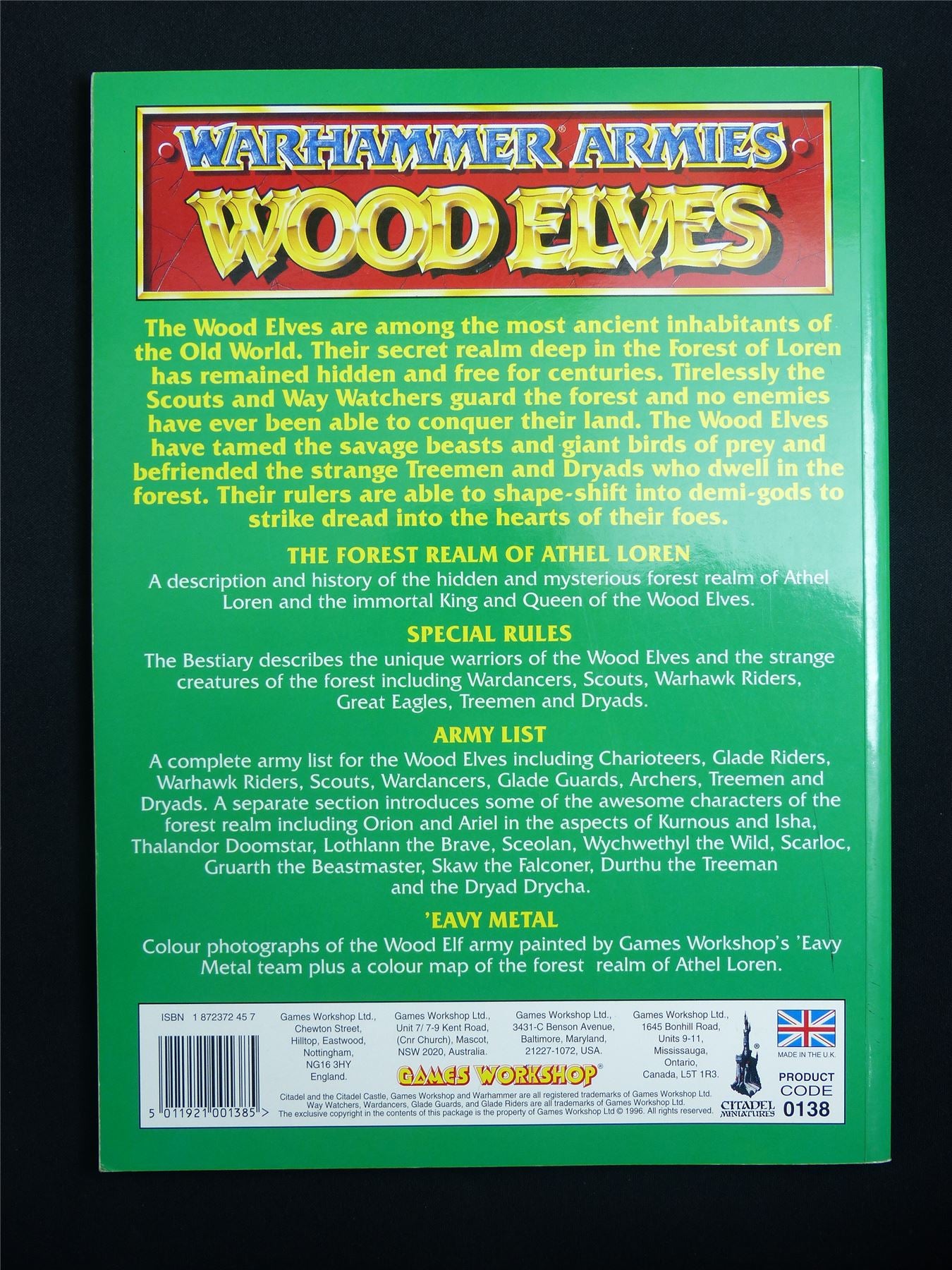 Warhammer Armies: Wood Elves 5th Edition Softback 1996 - Warhammer Old World #1HI