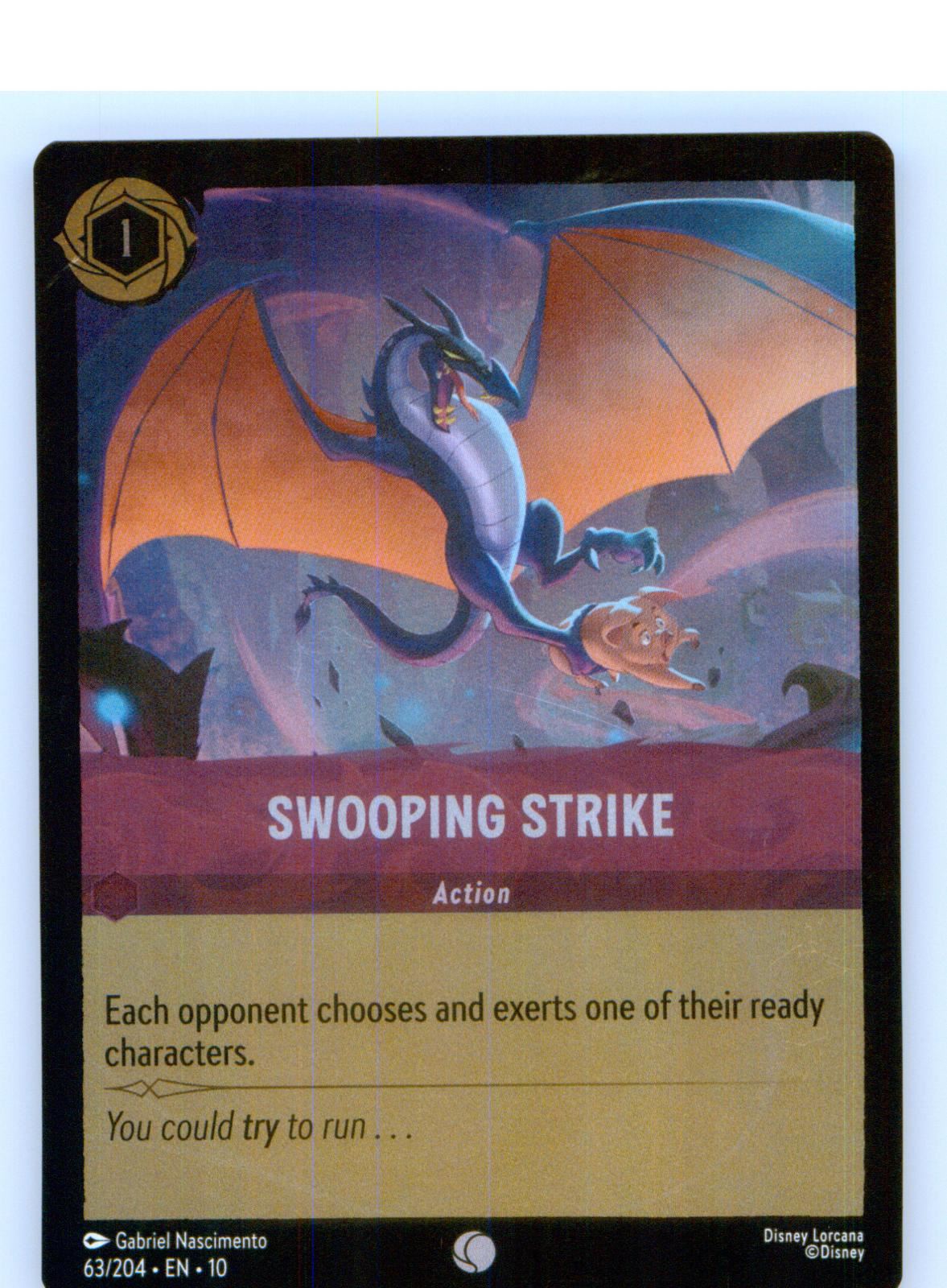 Swooping Strike 63/204 Common Whispers in the Well Lorcana Cold Foil Near Mint