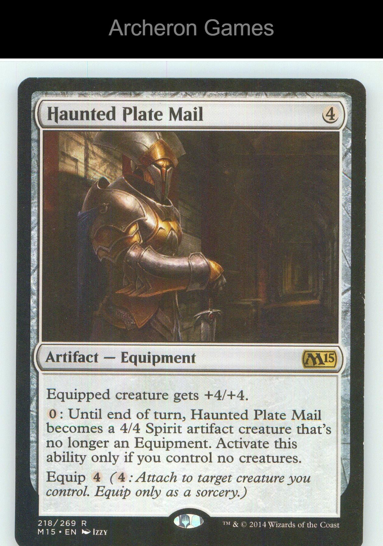 Haunted Plate Mail M15 218 R MTG Card NM/EX+