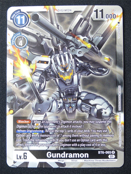 Gundramon BT6-065 R Foil - Digimon Card #18T