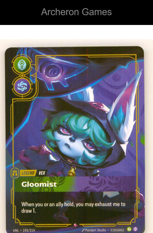 Vex - Gloomist UNL 193/219 R Unleashed Riftbound Card