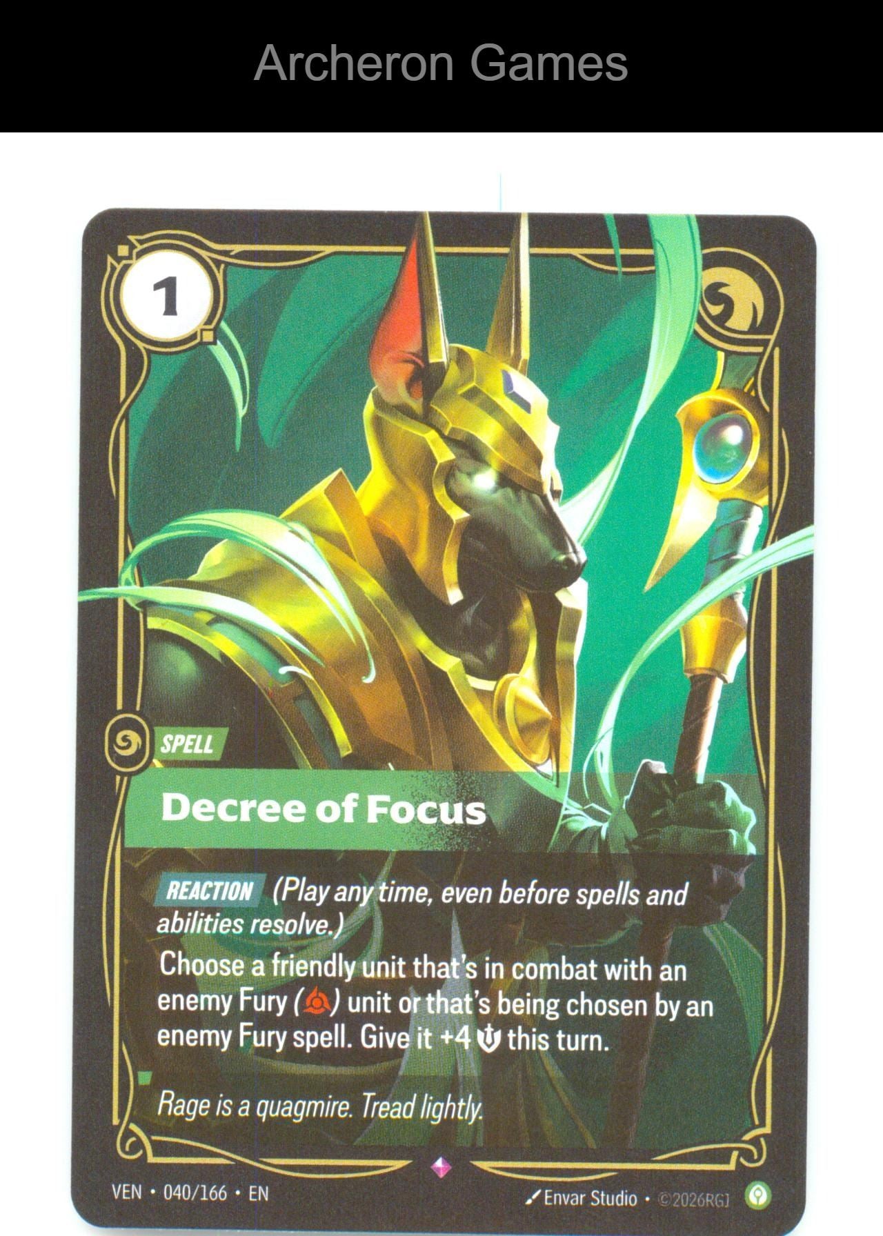 Decree of Focus VEN 040/166 R Vendetta Riftbound Card Foil