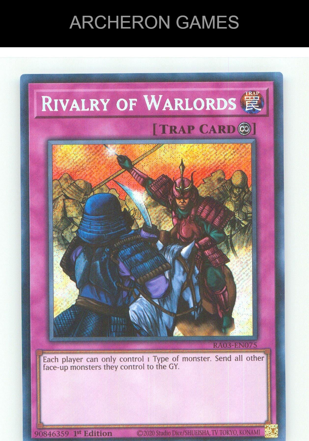 Rivalry of Warlords (Secret Rare) SEC YUGIOH Card 1st Edition