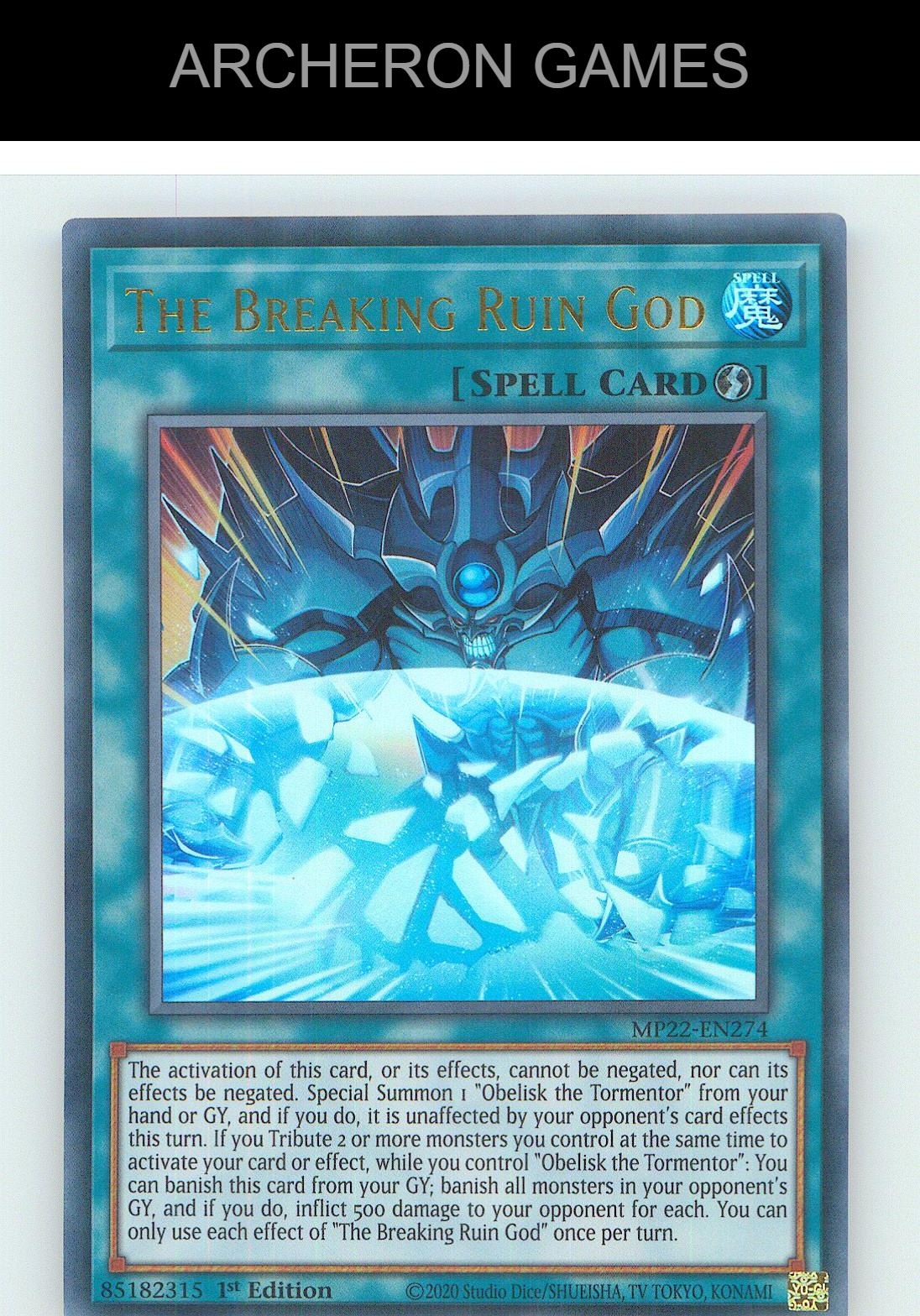 The Breaking Ruin God Ultra Rare YUGIOH Card 1st Edition
