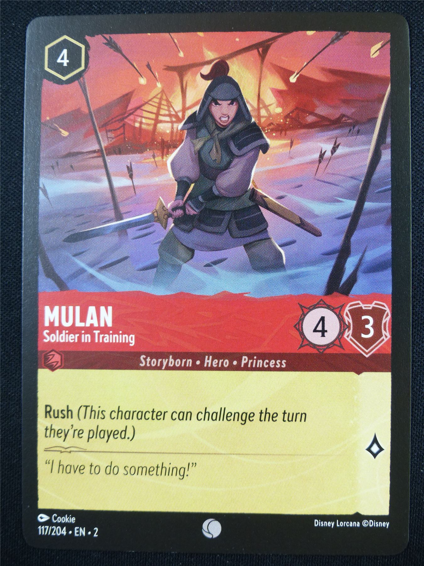 Mulan Soldier in Training 117/204 - Lorcana Card #4QA