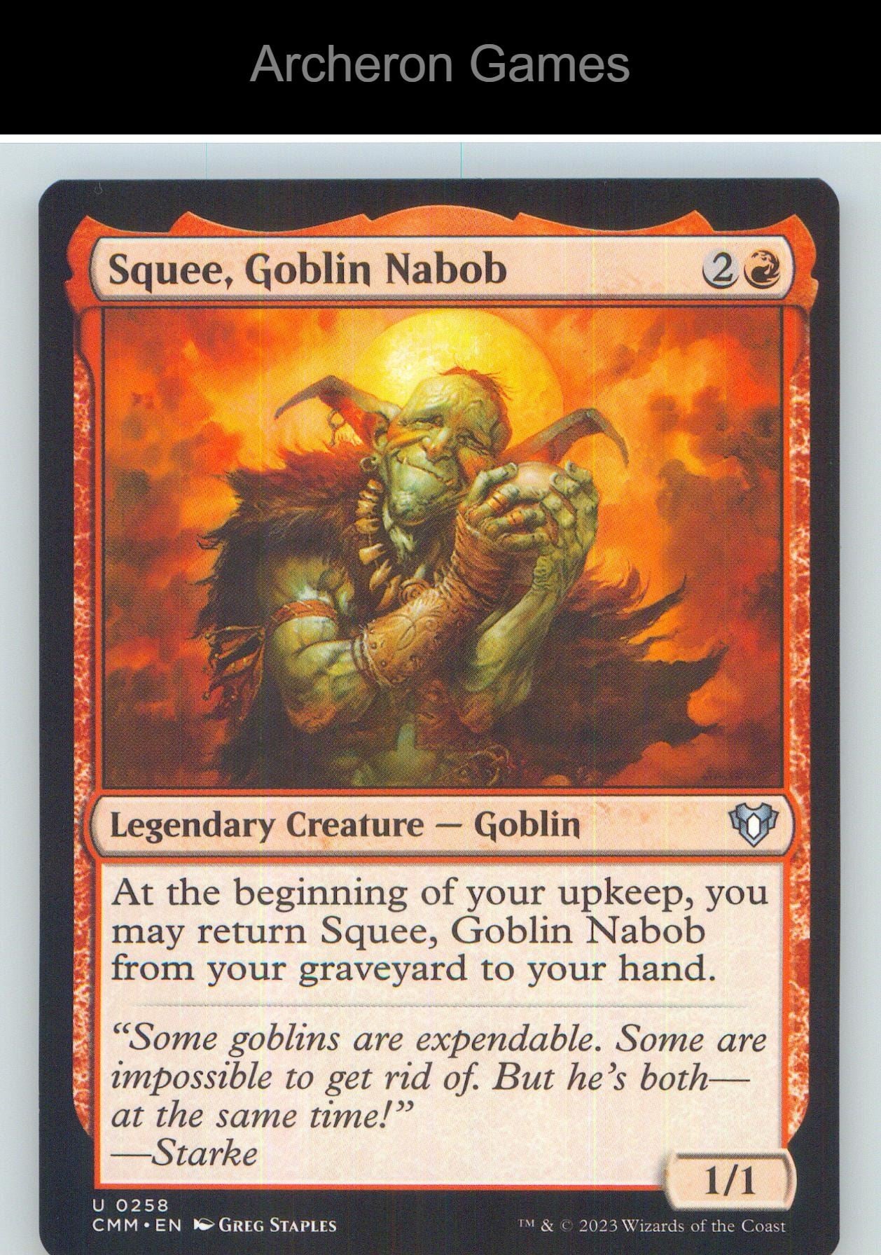 Squee, Goblin Nabob CMM 258 UC MTG Card NM/EX+