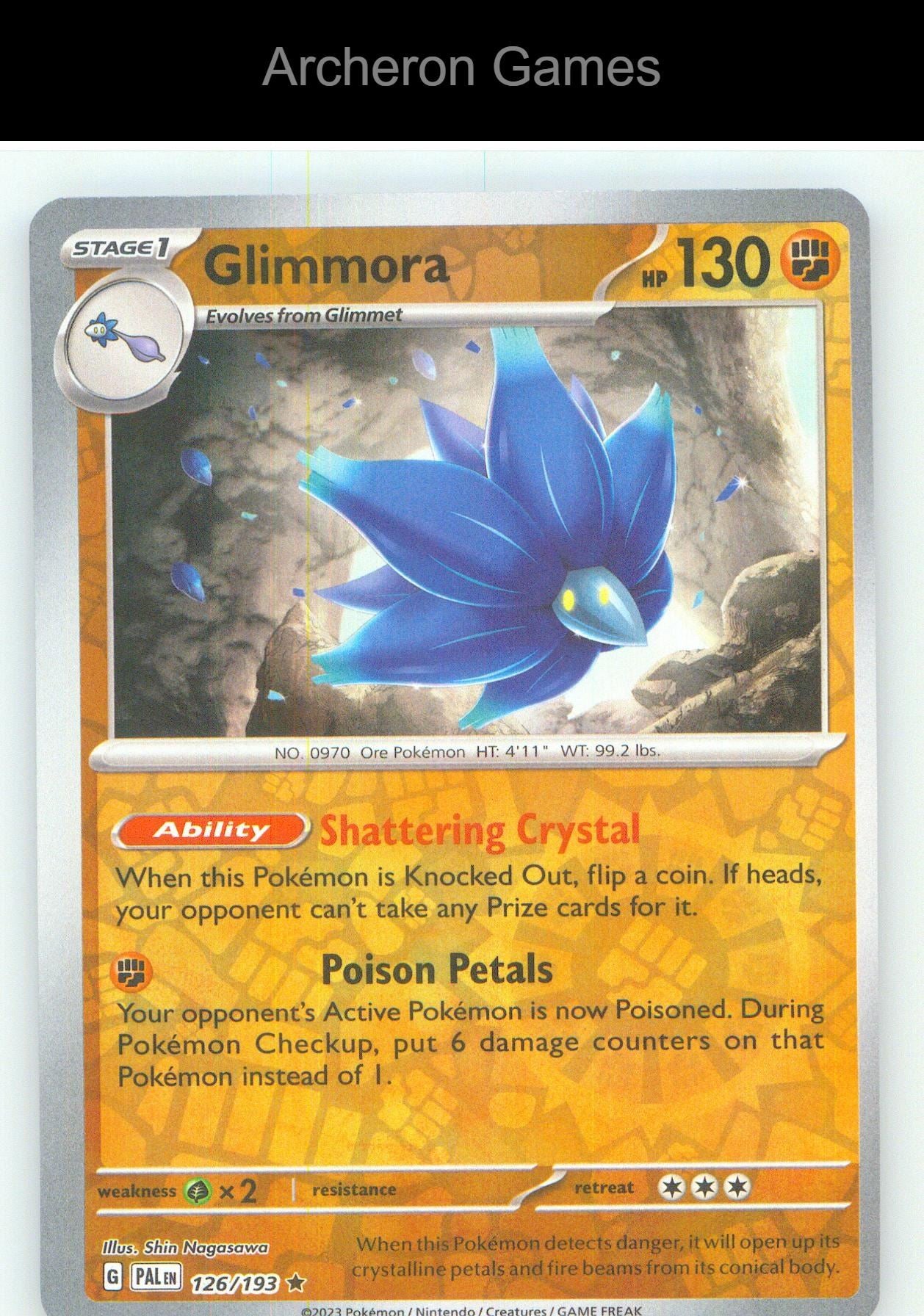 Pokemon Card Glimmora PAL 126/193 R Paldea Evolved Reverse Holo